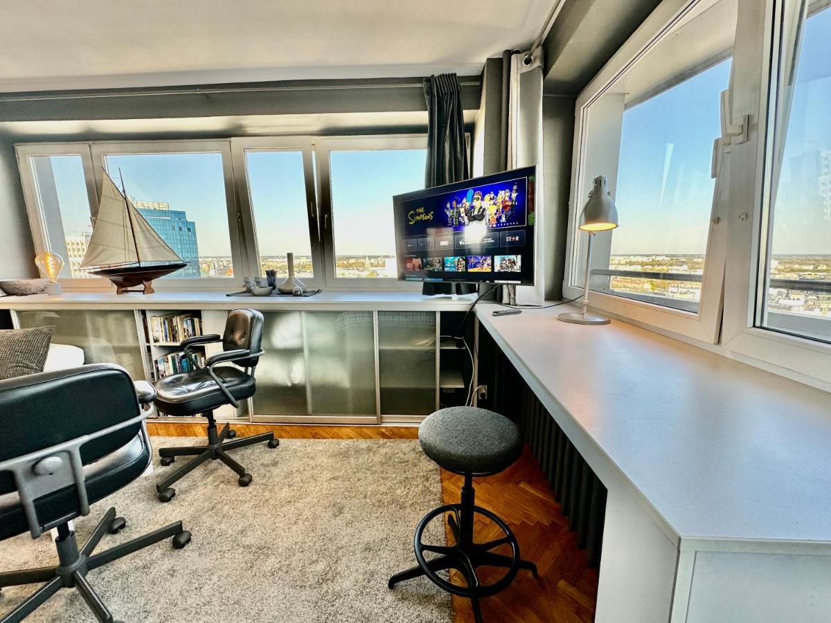 Grey Centrum Panorama: Smart Apartment with Fast Wi-Fi Warsaw Exterior photo